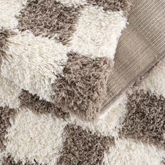Atira Brown Checkered Area Rug - Ornate Home