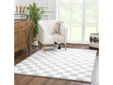 Atira Gray Checkered Area Rug - Ornate Home