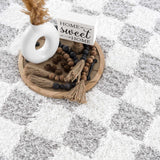 Atira Gray Checkered Area Rug - Ornate Home