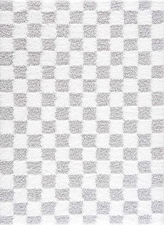 Atira Gray Checkered Area Rug - Ornate Home