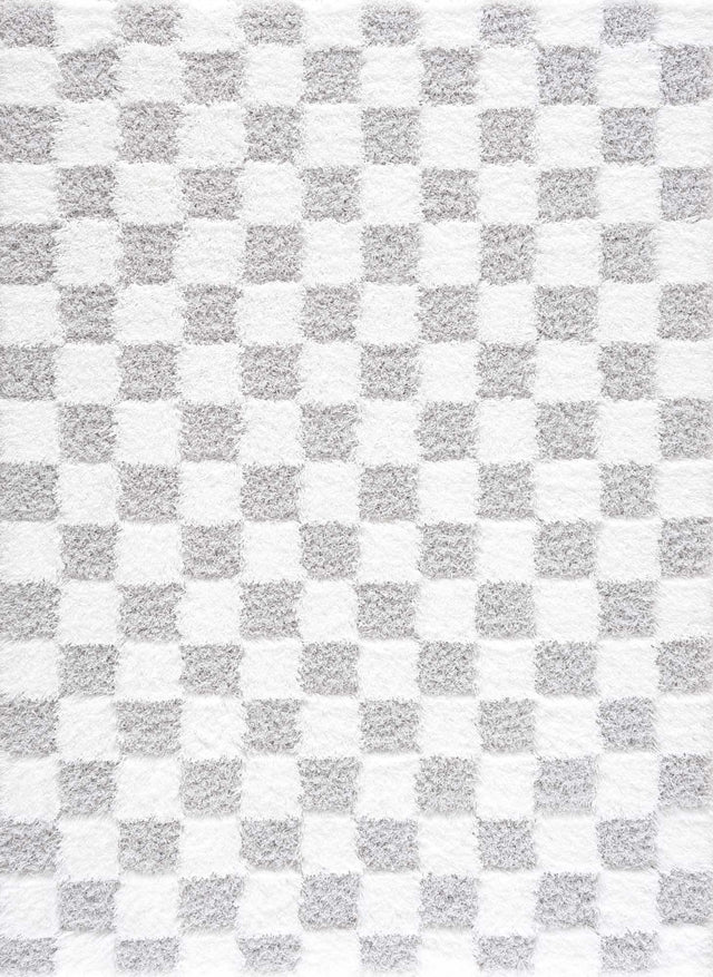 Atira Gray Checkered Area Rug - Ornate Home