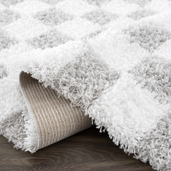 Atira Gray Checkered Area Rug - Ornate Home