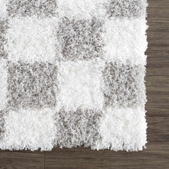 Atira Gray Checkered Area Rug - Ornate Home