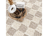 Atira Light Brown Checkered Area Rug - Ornate Home