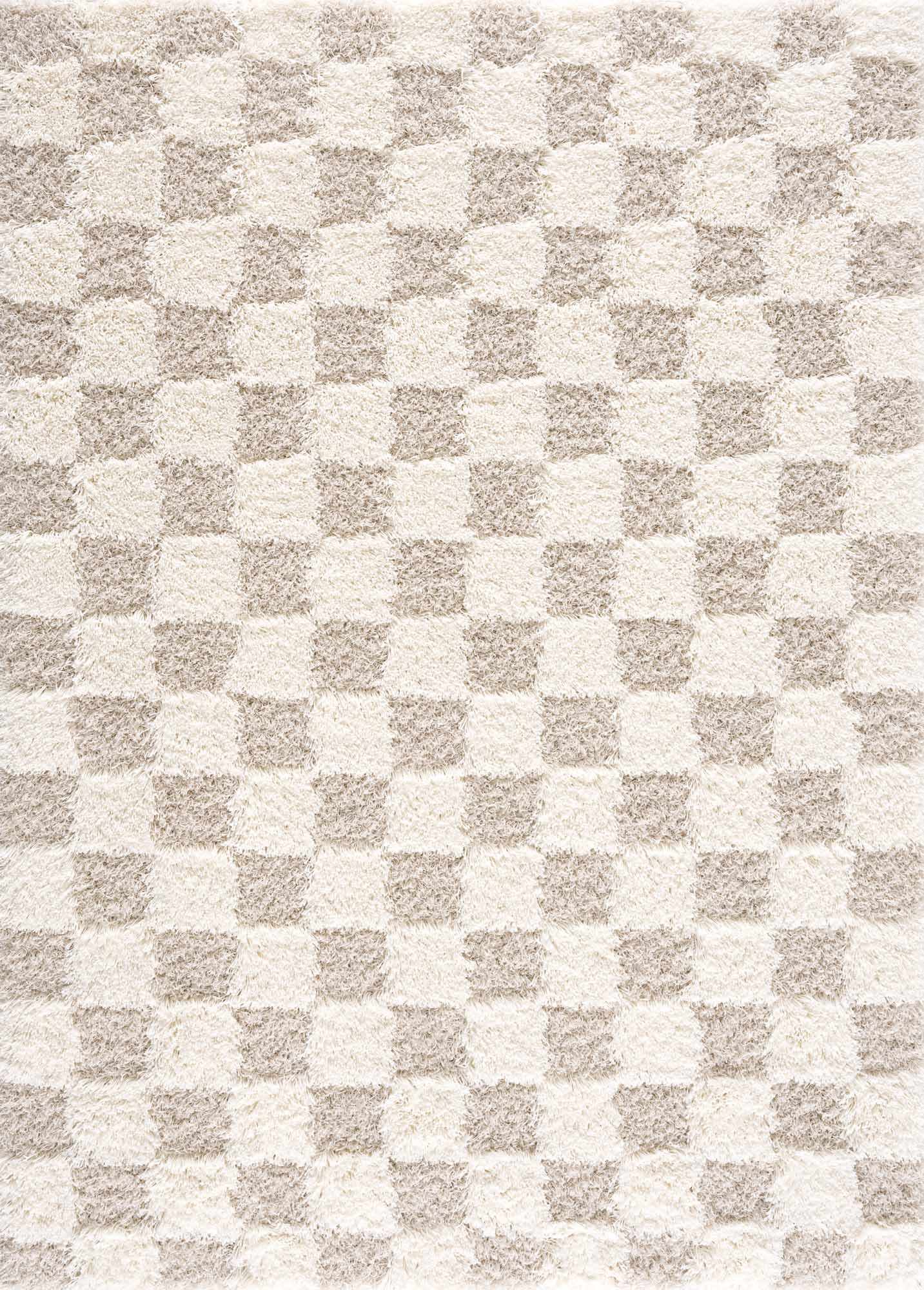 Atira Light Brown Checkered Area Rug - Ornate Home