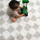 Atira Light Brown Checkered Area Rug - Ornate Home