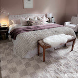 Atira Light Brown Checkered Area Rug - Ornate Home