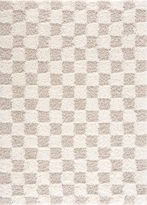 Atira Light Brown Checkered Area Rug - Ornate Home