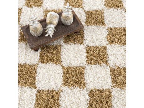 Atira Mustard Checkered Area Rug - Ornate Home