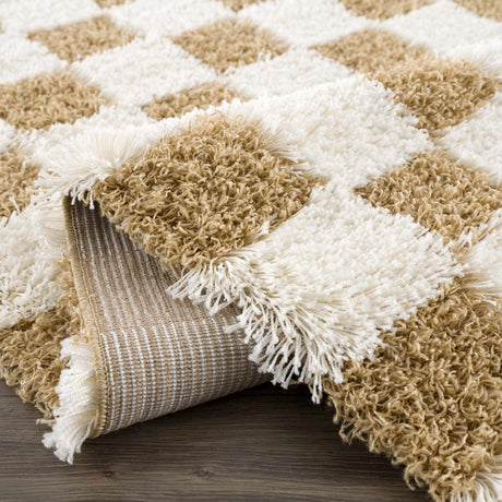 Atira Mustard Checkered Area Rug - Ornate Home