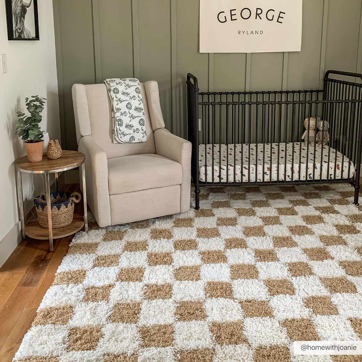 Atira Mustard Checkered Area Rug - Ornate Home