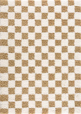 Atira Mustard Checkered Area Rug - Ornate Home