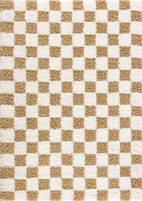 Atira Mustard Checkered Area Rug - Ornate Home