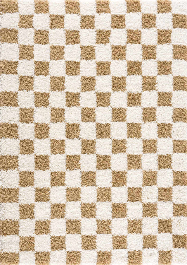Atira Mustard Checkered Area Rug - Ornate Home