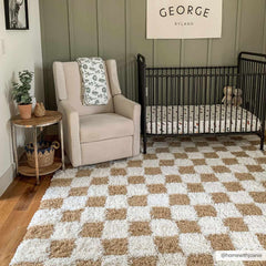 Atira Mustard Checkered Area Rug - Ornate Home