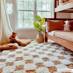Atira Mustard Checkered Area Rug - Ornate Home