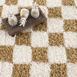 Atira Mustard Checkered Area Rug - Ornate Home