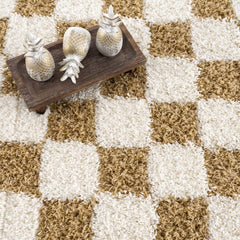 Atira Mustard Checkered Area Rug - Ornate Home