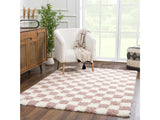 Atira Pink Checkered Area Rug - Ornate Home