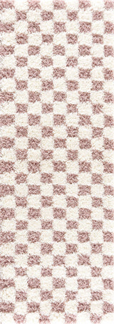 Atira Pink Checkered Area Rug - Ornate Home