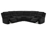 Atkinson Black Upholstered Reclining Sectional Sofa - Ornate Home