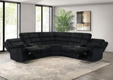 Atkinson Black Upholstered Reclining Sectional Sofa - Ornate Home