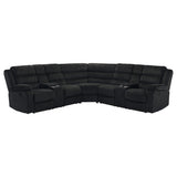 Atkinson Black Upholstered Reclining Sectional Sofa - Ornate Home
