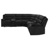 Atkinson Black Upholstered Reclining Sectional Sofa - Ornate Home