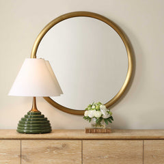 Atkinson Brass Modern Round Mirror - Ornate Home