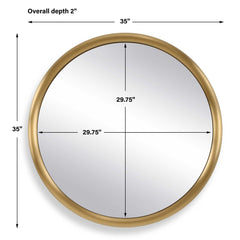 Atkinson Brass Modern Round Mirror - Ornate Home