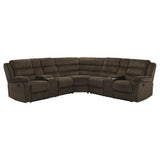 Atkinson Chocolate Upholstered Reclining Sectional Sofa - Ornate Home