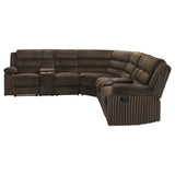 Atkinson Chocolate Upholstered Reclining Sectional Sofa - Ornate Home
