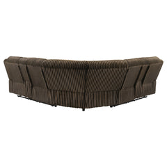 Atkinson Chocolate Upholstered Reclining Sectional Sofa - Ornate Home