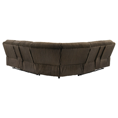 Atkinson Chocolate Upholstered Reclining Sectional Sofa - Ornate Home