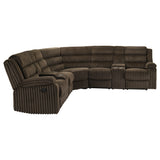 Atkinson Chocolate Upholstered Reclining Sectional Sofa - Ornate Home