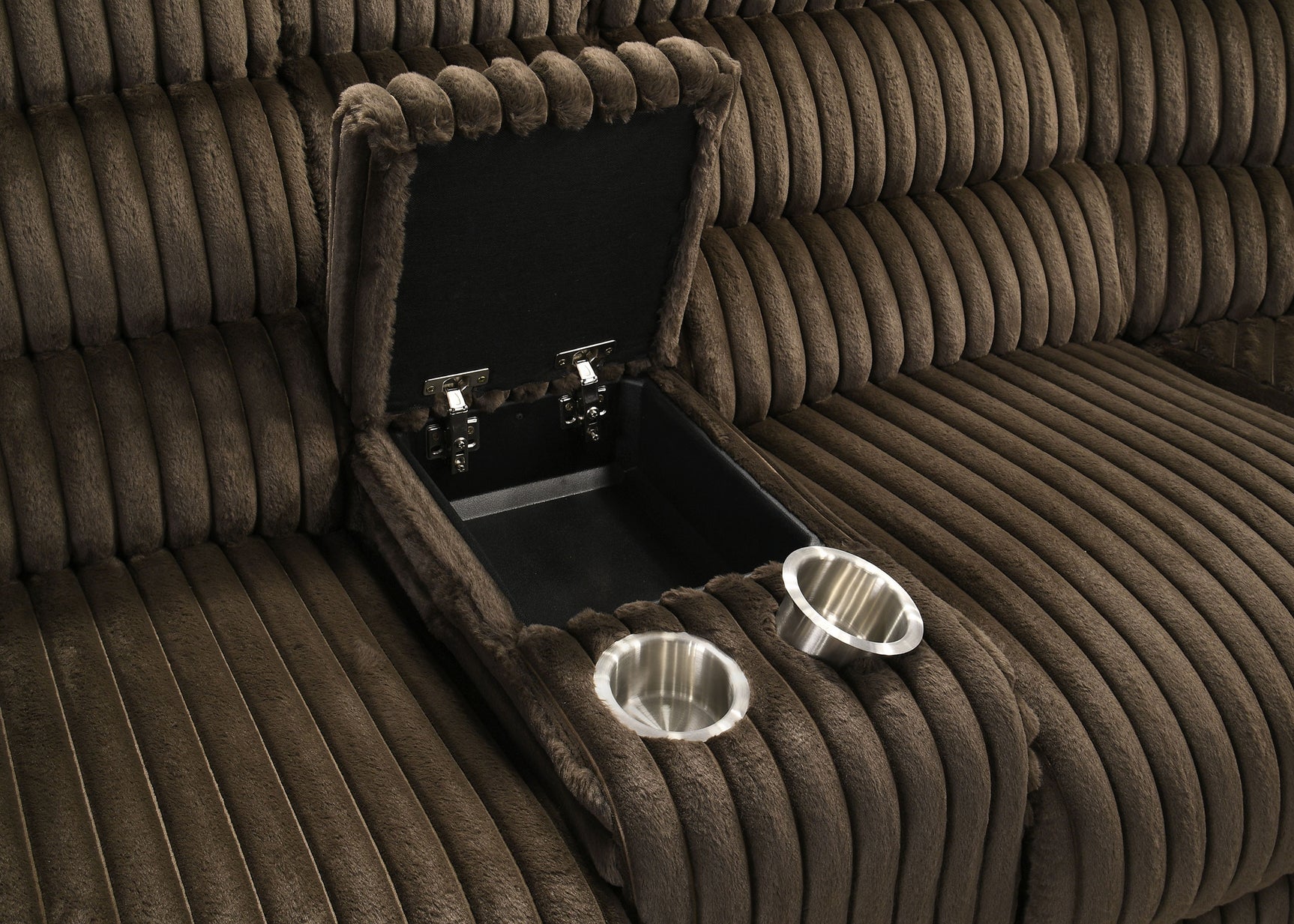 Atkinson Chocolate Upholstered Reclining Sectional Sofa - Ornate Home