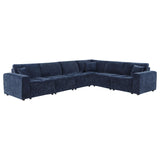 Atlantic Blue 6-piece Upholstered Modular Sectional Sofa - Ornate Home
