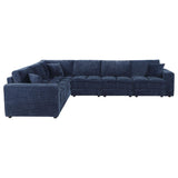 Atlantic Blue 6-piece Upholstered Modular Sectional Sofa - Ornate Home