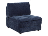 Atlantic Blue Corduroy Upholstered Armless Chair - Ornate Home