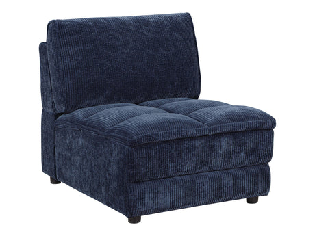 Atlantic Blue Corduroy Upholstered Armless Chair - Ornate Home