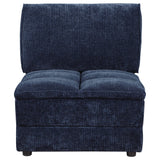 Atlantic Blue Corduroy Upholstered Armless Chair - Ornate Home