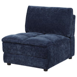 Atlantic Blue Corduroy Upholstered Armless Chair - Ornate Home