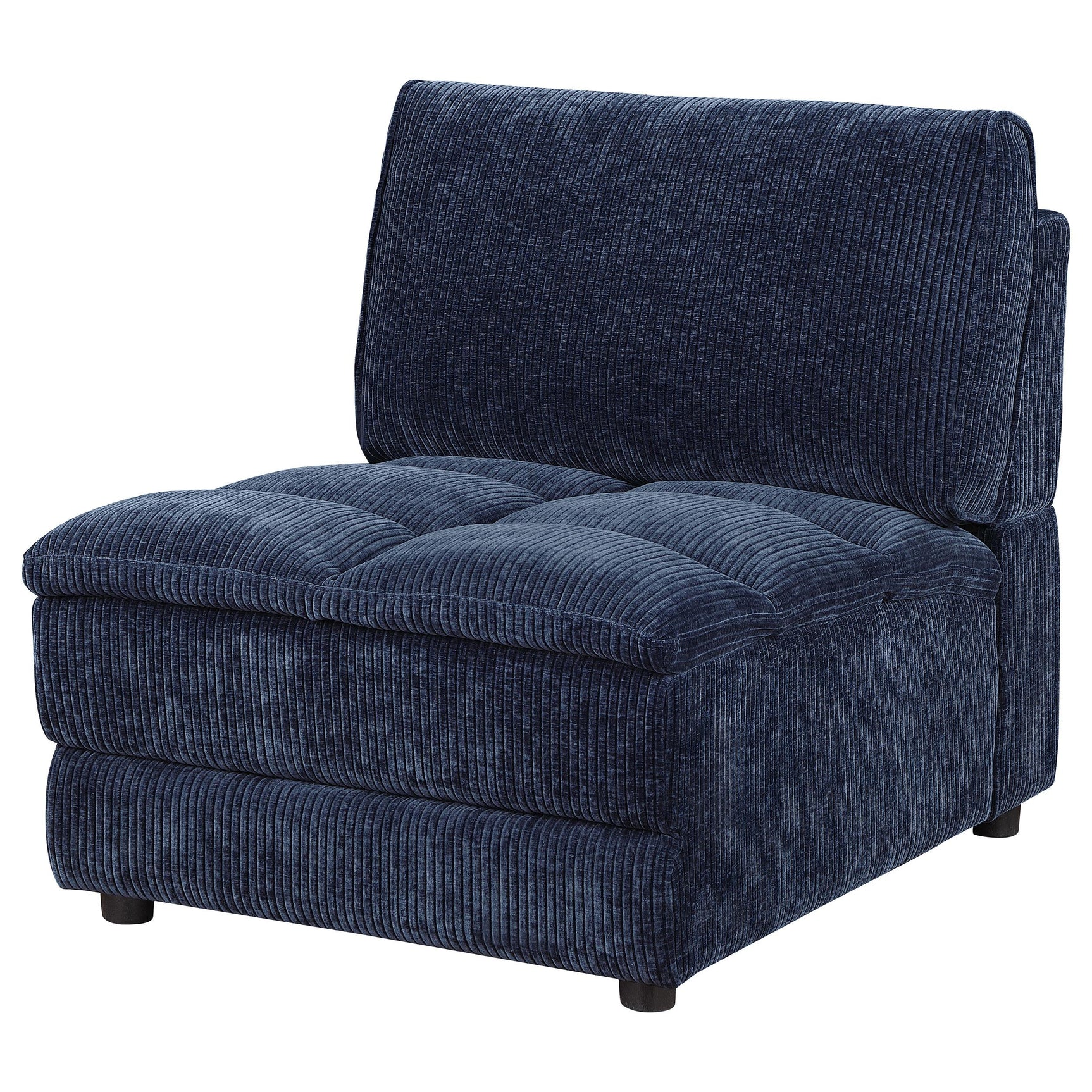Atlantic Blue Corduroy Upholstered Armless Chair - Ornate Home