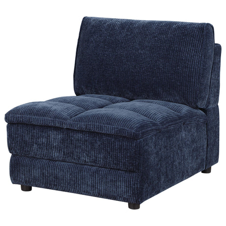 Atlantic Blue Corduroy Upholstered Armless Chair - Ornate Home