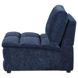 Atlantic Blue Corduroy Upholstered Armless Chair - Ornate Home