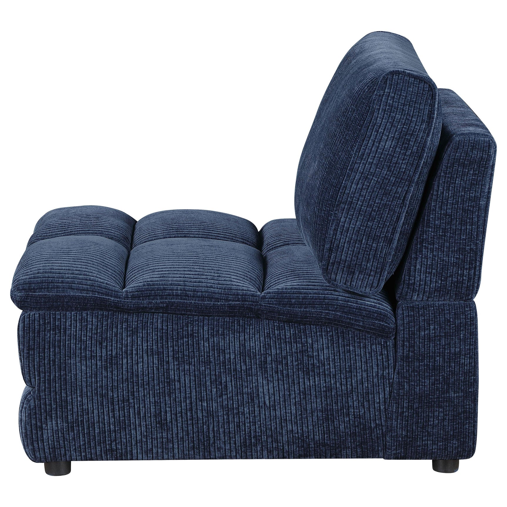 Atlantic Blue Corduroy Upholstered Armless Chair - Ornate Home