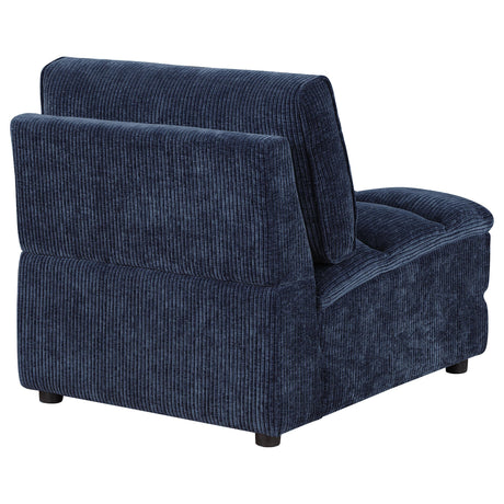 Atlantic Blue Corduroy Upholstered Armless Chair - Ornate Home