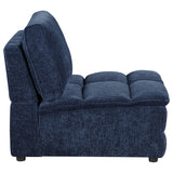 Atlantic Blue Corduroy Upholstered Armless Chair - Ornate Home