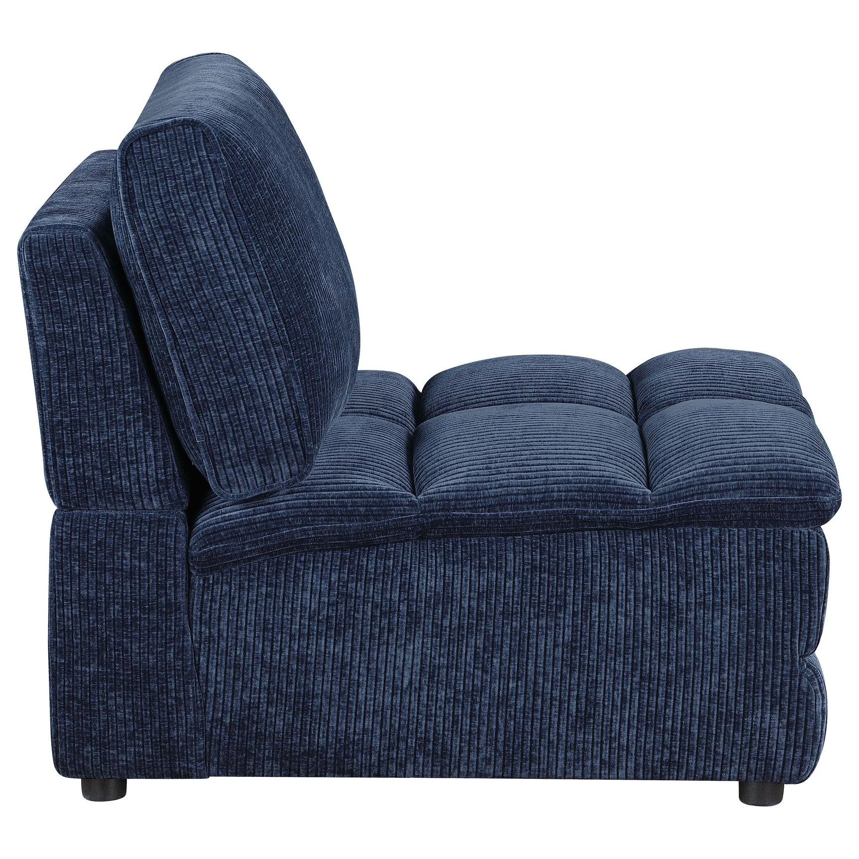Atlantic Blue Corduroy Upholstered Armless Chair - Ornate Home