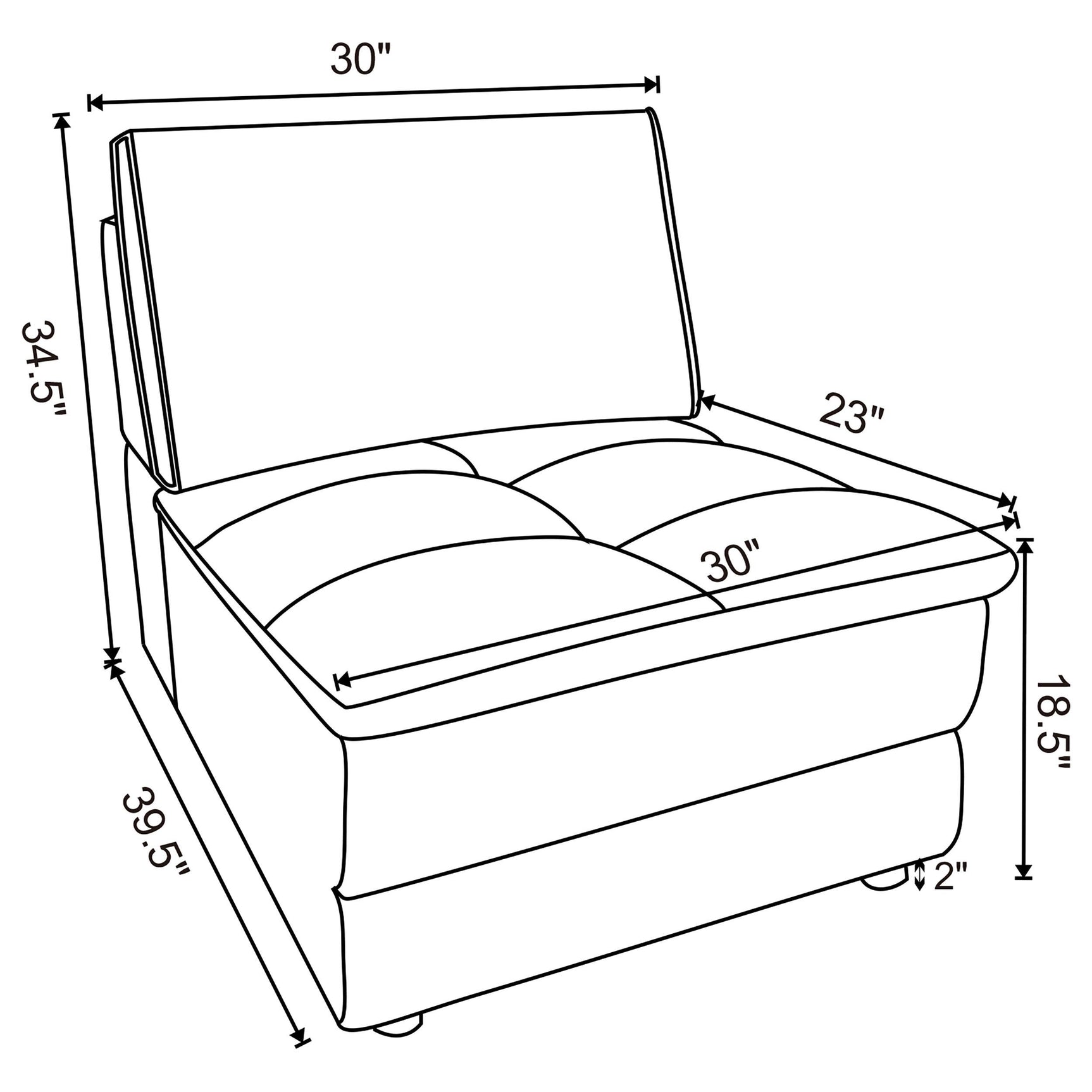 Atlantic Blue Corduroy Upholstered Armless Chair - Ornate Home